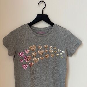 crewcuts Tee XL (12-14) Gray with hearts